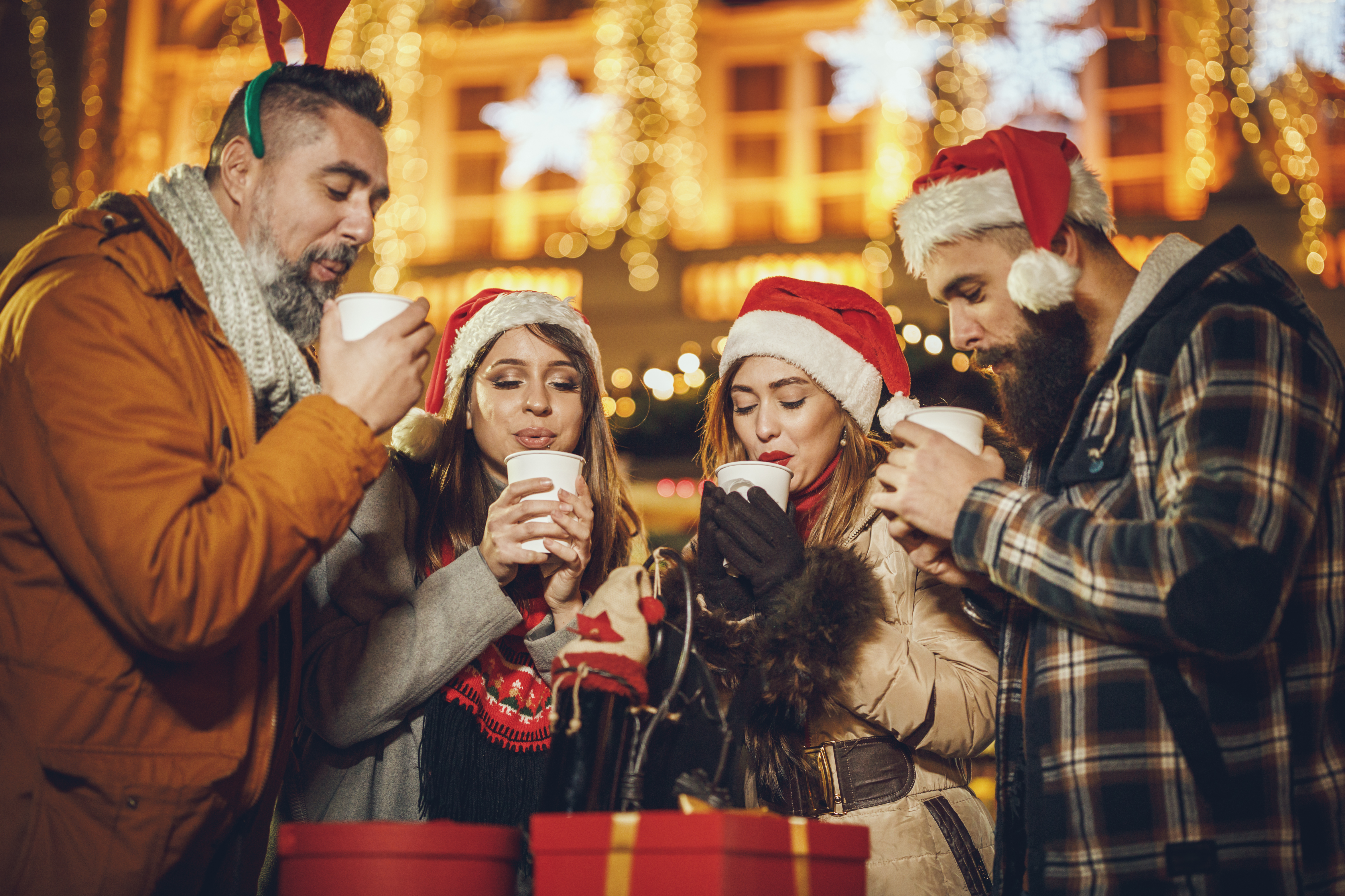 Friends At Christmas Market