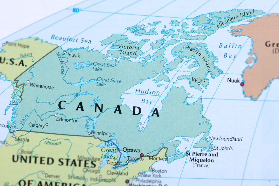 A map of Canada