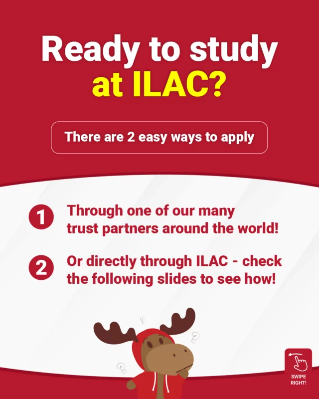 Thinking about studying at ILAC?
You can apply online in just a few easy steps — whether you want to study in Canada or start your journey from home.

Pick your program, fill out the form, and you’re one step closer to your next adventure.

Are you ready? 

Visit www.ilac.com/online-application/

#ILAC #StudyInCanada #StudentLife #YourJourneyStartsHere