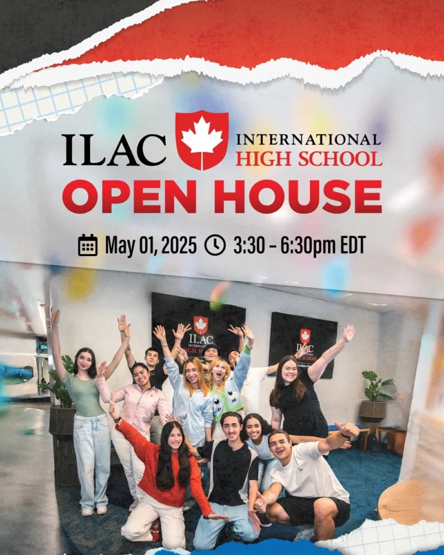 🎓 Only 2 days to go!

Join us for the ILAC International High School Open House and experience what makes us one of the most dynamic and supportive schools in Canada. 🌟

📅 Thursday, May 1st
🕞 3:30 PM – 6:30 PM
📍 120 Bloor St. East, 1st floor, Toronto

✨ Tour our vibrant campus
👩‍🏫 Meet passionate teachers
📚 Explore academic pathways to top universities
💬 Ask questions in a relaxed setting
💰 Scholarships up to $4,000 available!

Come see how we’re shaping the global leaders of tomorrow — starting today.

We can’t wait to welcome you! Check the link in bio!

#ILACInternationalHighSchool #torontohighschool #OpenHouseToronto #StudyInCanada #FutureLeaders #HighSchoolInToronto